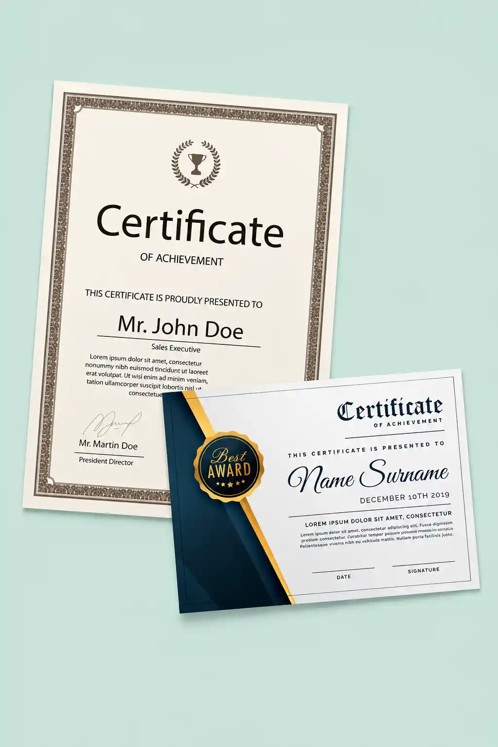 Certificates